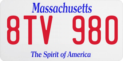 MA license plate 8TV980