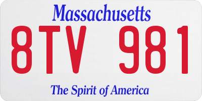 MA license plate 8TV981