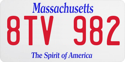 MA license plate 8TV982