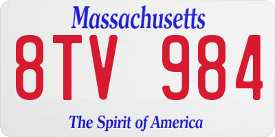 MA license plate 8TV984