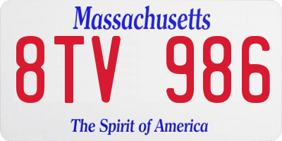 MA license plate 8TV986