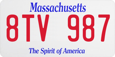 MA license plate 8TV987
