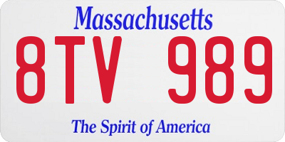 MA license plate 8TV989