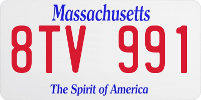 MA license plate 8TV991