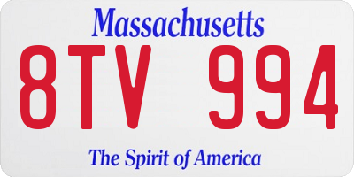 MA license plate 8TV994