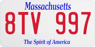 MA license plate 8TV997