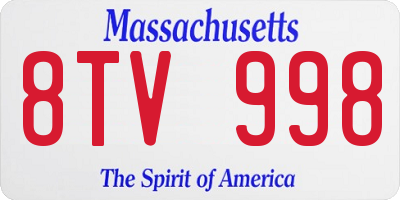 MA license plate 8TV998