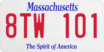 MA license plate 8TW101