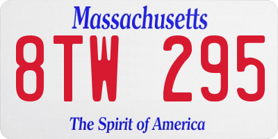 MA license plate 8TW295