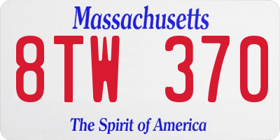 MA license plate 8TW370