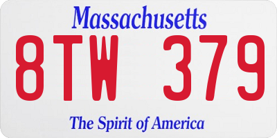 MA license plate 8TW379