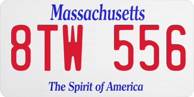 MA license plate 8TW556