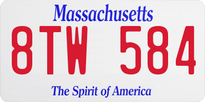 MA license plate 8TW584