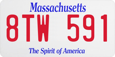 MA license plate 8TW591