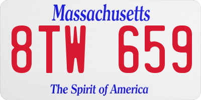 MA license plate 8TW659