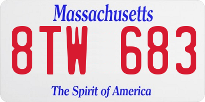 MA license plate 8TW683