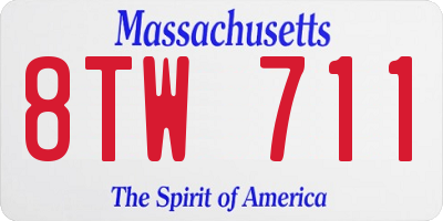 MA license plate 8TW711