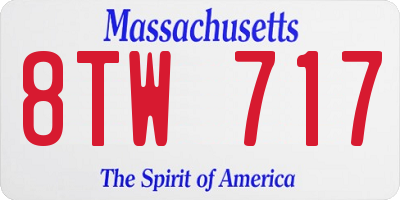 MA license plate 8TW717