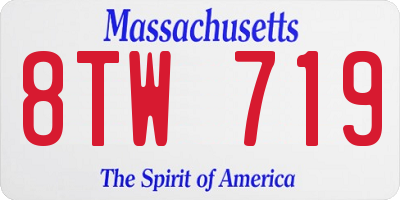 MA license plate 8TW719