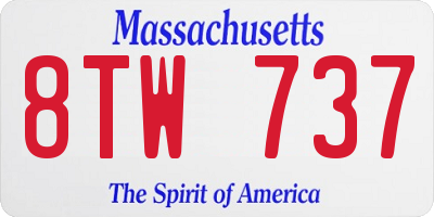 MA license plate 8TW737