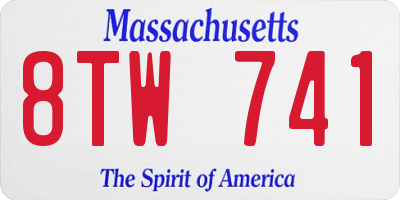 MA license plate 8TW741