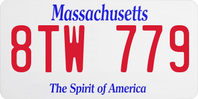 MA license plate 8TW779