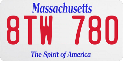 MA license plate 8TW780