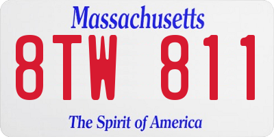 MA license plate 8TW811