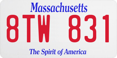 MA license plate 8TW831