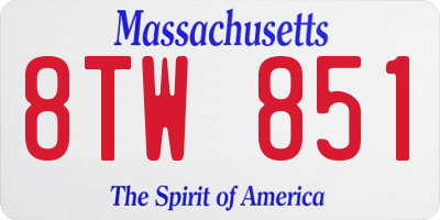 MA license plate 8TW851