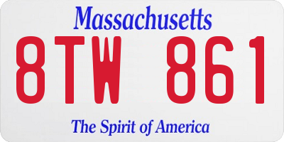 MA license plate 8TW861
