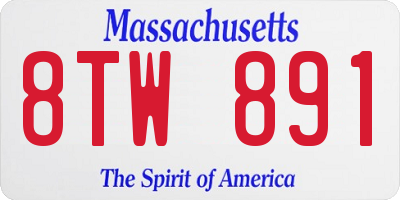 MA license plate 8TW891