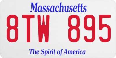 MA license plate 8TW895