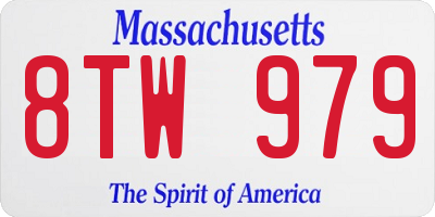 MA license plate 8TW979