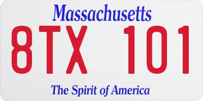 MA license plate 8TX101