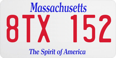 MA license plate 8TX152