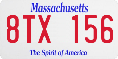 MA license plate 8TX156