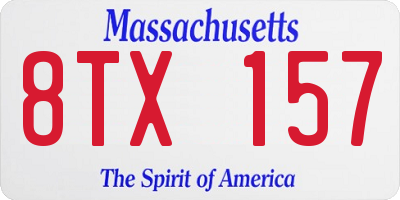 MA license plate 8TX157