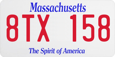 MA license plate 8TX158