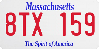 MA license plate 8TX159
