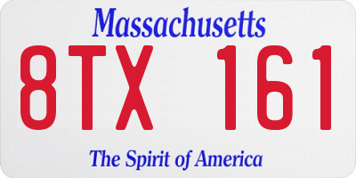 MA license plate 8TX161