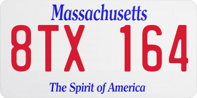 MA license plate 8TX164