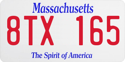 MA license plate 8TX165