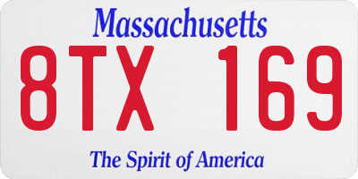 MA license plate 8TX169