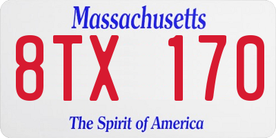 MA license plate 8TX170