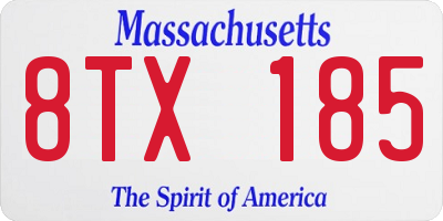 MA license plate 8TX185