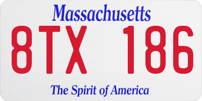 MA license plate 8TX186