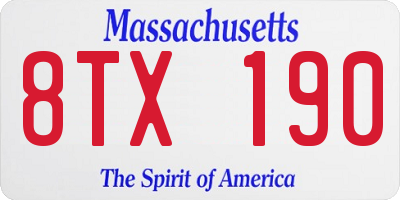 MA license plate 8TX190