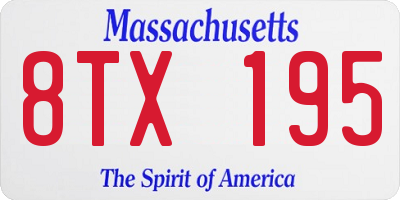 MA license plate 8TX195
