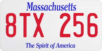 MA license plate 8TX256